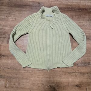 Zara Ribbed Cowl Neck Sweater - Light Green